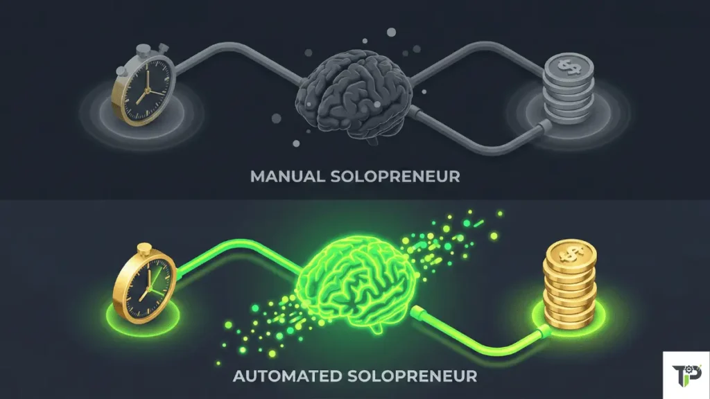 Revenue per hour comparison: Manual vs AI-automated solopreneur statistics 2026